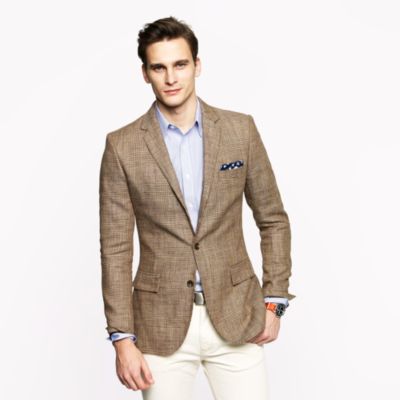 Ludlow sportcoat in glen plaid Italian silk-linen