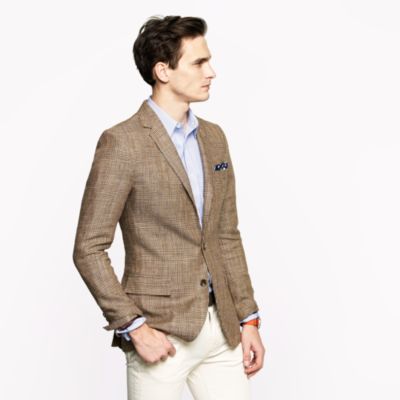 Ludlow sportcoat in glen plaid Italian silk-linen