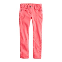 Girls' toothpick jean in garment-dyed twill