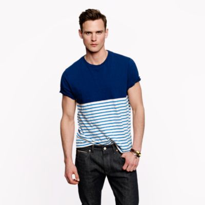 Slub tee in ocean stripe