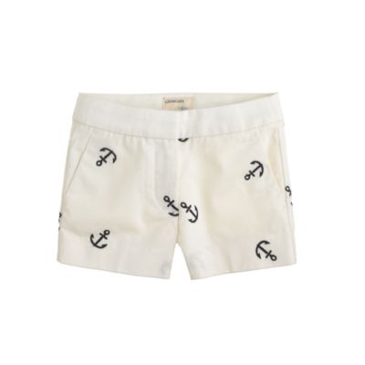 Girls' Frankie short in embroidered anchor