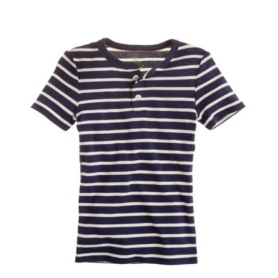Boys' short-sleeve sleep henley in beach stripe