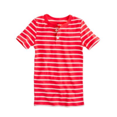Boys' short-sleeve sleep henley in beach stripe