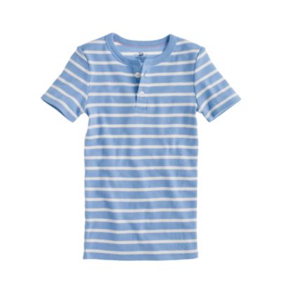Boys' short-sleeve sleep henley in beach stripe