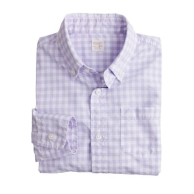 Boys' Secret Wash shirt in gingham