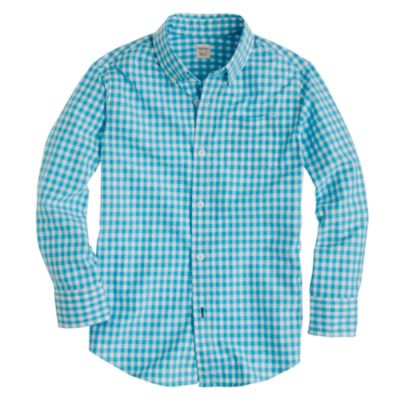 Boys' Secret Wash shirt in gingham