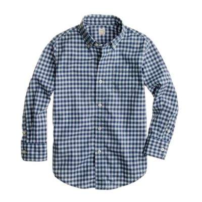 Boys' Secret Wash shirt in gingham