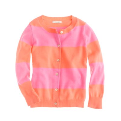Girls' Caroline cardigan in rugby stripe