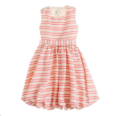 Girls' silk Gillian dress in duet stripe