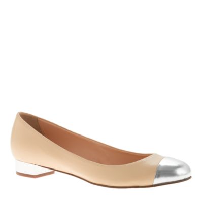 Janey metallic cap toe flats