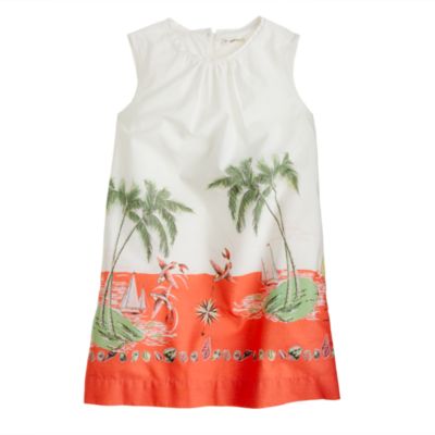 Girls' shift dress in Barbados print