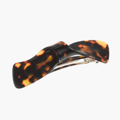 Tortoise twisted-bow barrette