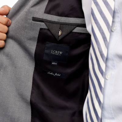 Ludlow two-button suit jacket with double-vented back in oxford cloth