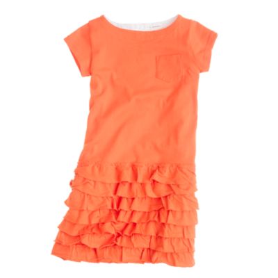 Girls' pocket-tee ruffle dress