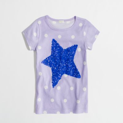 Factory girls' dotted sequin star keepsake tee