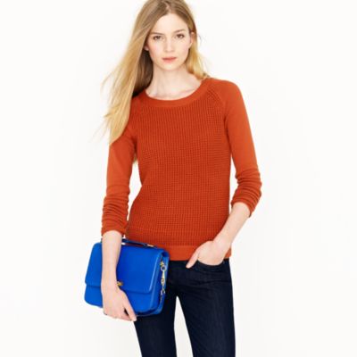 Cotton waffle pullover
