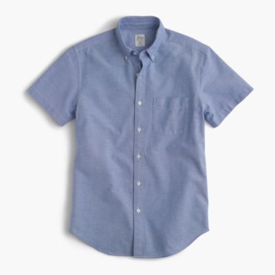 Vintage short-sleeve solid oxford shirt