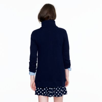 Funnelneck knit cardigan
