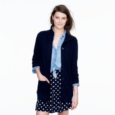 Funnelneck knit cardigan