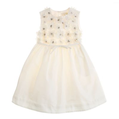 Girls' silk taffeta chrysanthemum dress