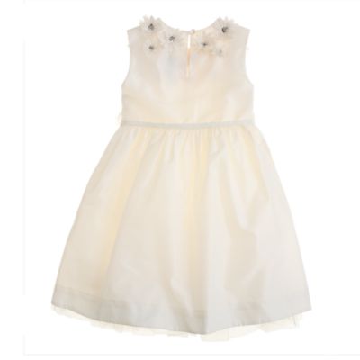 Girls' silk taffeta chrysanthemum dress