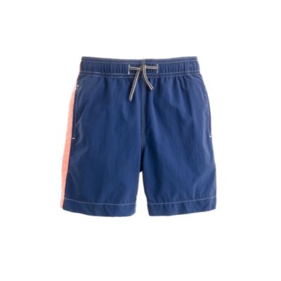 Boys' swim trunks in pieced stripe