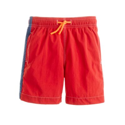 Boys' swim trunks in pieced stripe