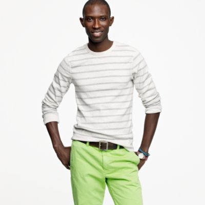 Twisted rib long-sleeve layering tee in stripe