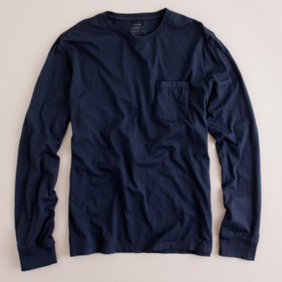 Broken-in long-sleeve pocket tee