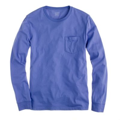 Broken-in long-sleeve pocket tee