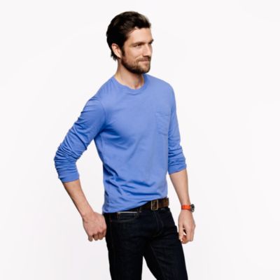Tall broken-in long-sleeve pocket tee