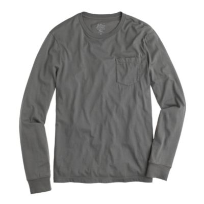 Broken-in long-sleeve pocket tee