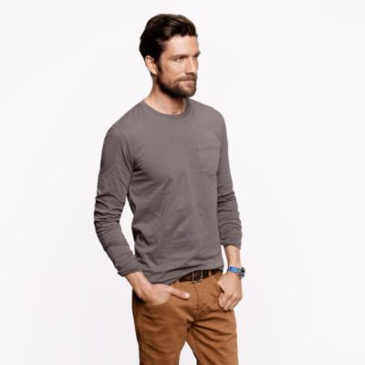 Broken-in long-sleeve pocket tee