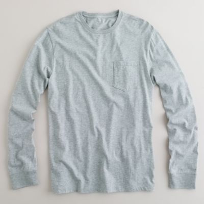 Broken-in long-sleeve pocket tee