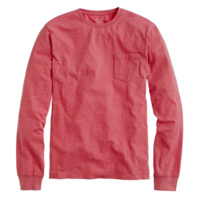 Broken-in long-sleeve pocket tee