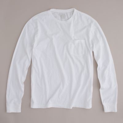 Broken-in long-sleeve pocket tee