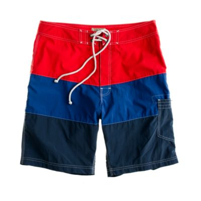 9" long board short in colorblock