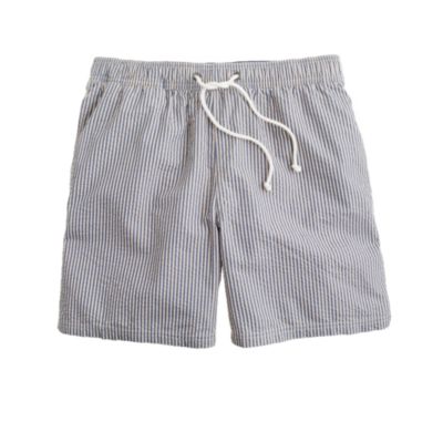 6" swim trunks in seersucker