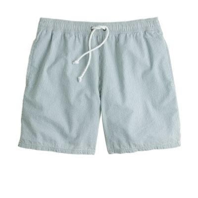 6" swim trunks in seersucker