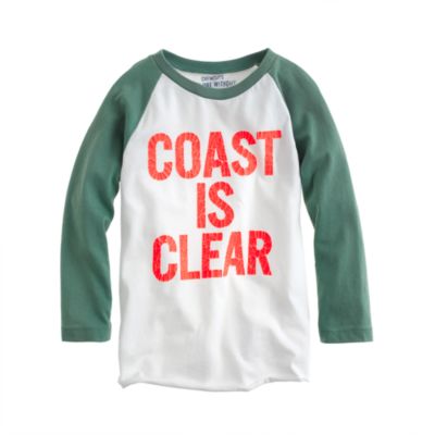 Boys' coast is clear three-quarter sleeve baseball tee