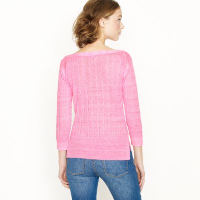Garment-dyed linen cable-knit sweater