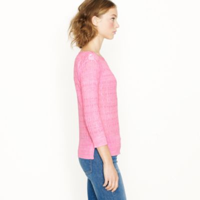Garment-dyed linen cable-knit sweater