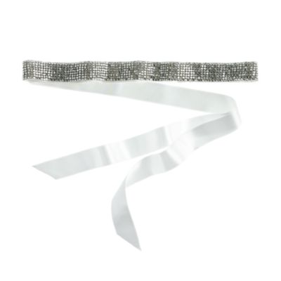 Collection rhinestone ribbon sash
