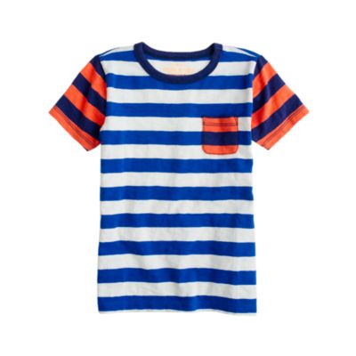 Boys' ringer pocket tee in colorblock stripe