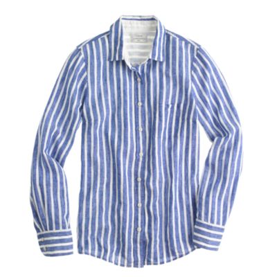 Boy shirt in stripe linen