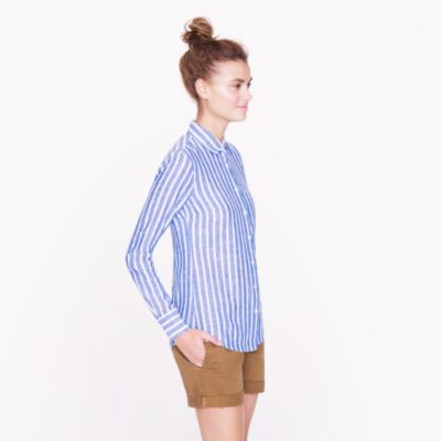 Boy shirt in stripe linen