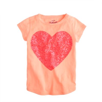 Girls' sequin heart tee