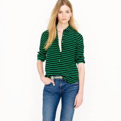 Polly popover in stripe crepe de chine