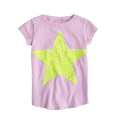 Girls' tee with giant sequin star
