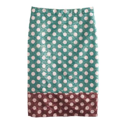 Collection No. 2 pencil skirt in gold leaf dotted jacquard